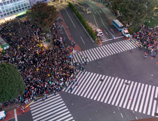 istock Pedestrians crosswalk at Shibuya district 1128378436