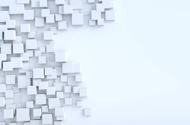 istock White geometric cube shapes  background. for design decorate. Realistic 3D render. 1128380251