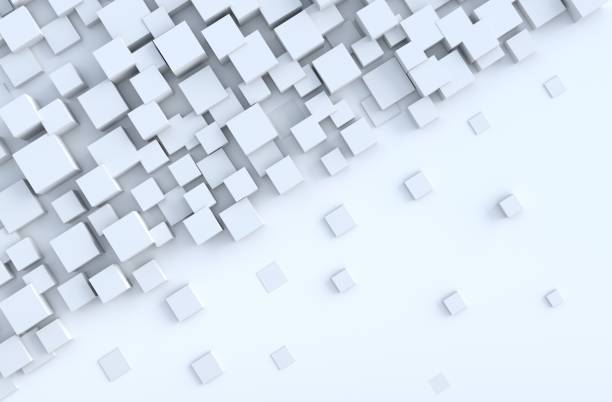 istock White geometric cube shapes  background. for design decorate. Realistic 3D render. 1128380253