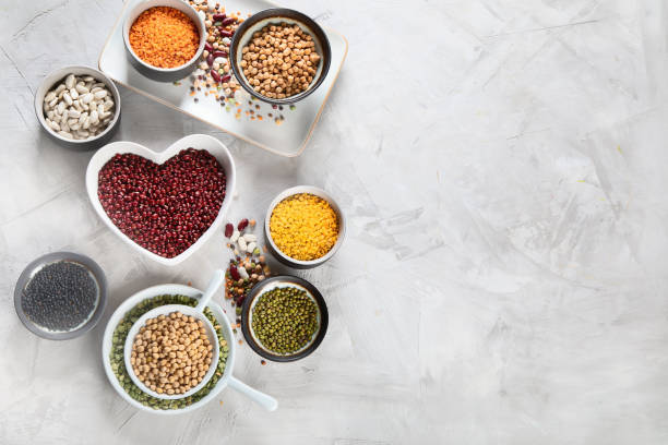 istock Assortment of colorful legumes. 1128380429