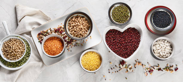 istock Assortment of colorful legumes. 1128380447