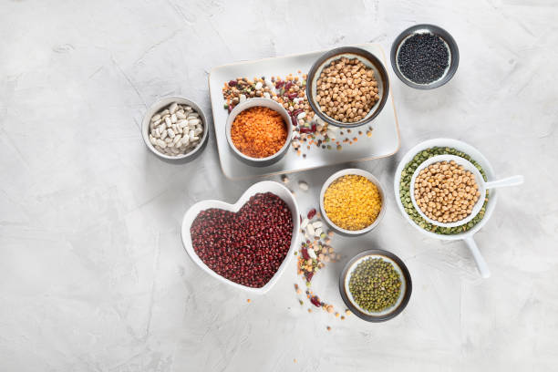 istock Assortment of colorful legumes. 1128380961