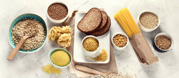 istock Different types of cereals and grains 1128381513