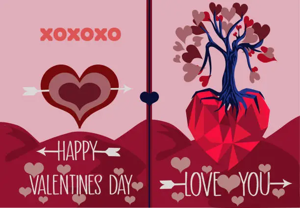 Vector illustration of valentines day card