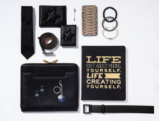 Men’s personal accesorries isolated on white background(with clipping path)