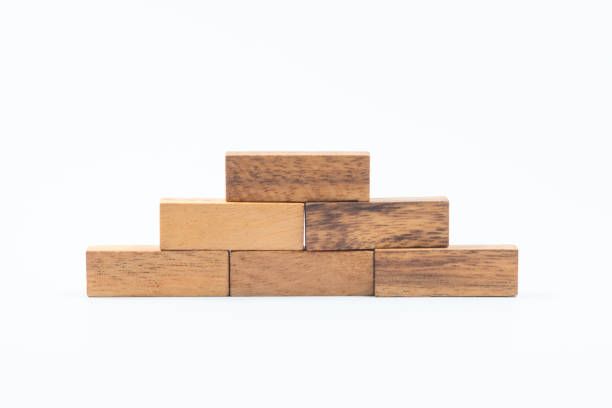 istock Wood block stacking as step stair, Business concept for growth success process. 1128393220