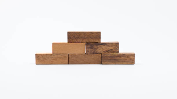 istock Wood block stacking as step stair, Business concept for growth success process. 1128393225