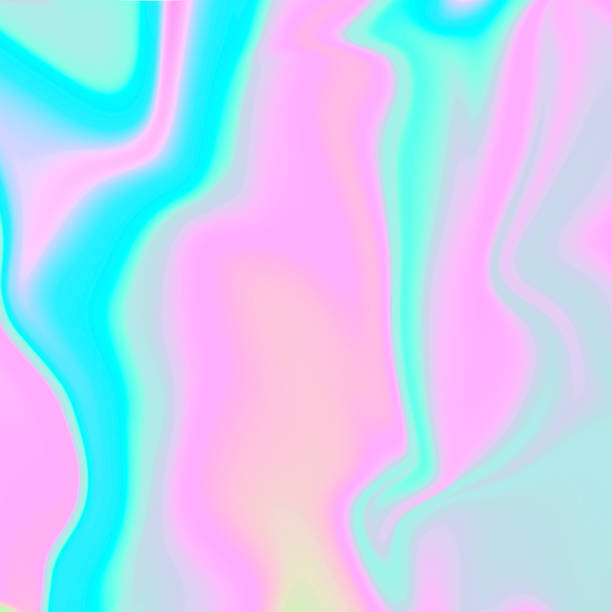 holographic foil in pastel pink and blue colours. Aesthetic art of holographic foil in pastel pink and blue colours. Abstract neon marble background streaky lights stock pictures, royalty-free photos & images