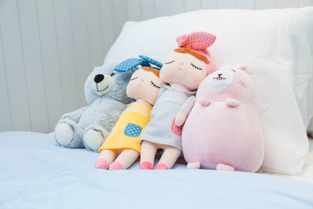 istock Cute colorful dolls in kid's bedroom 1128396301