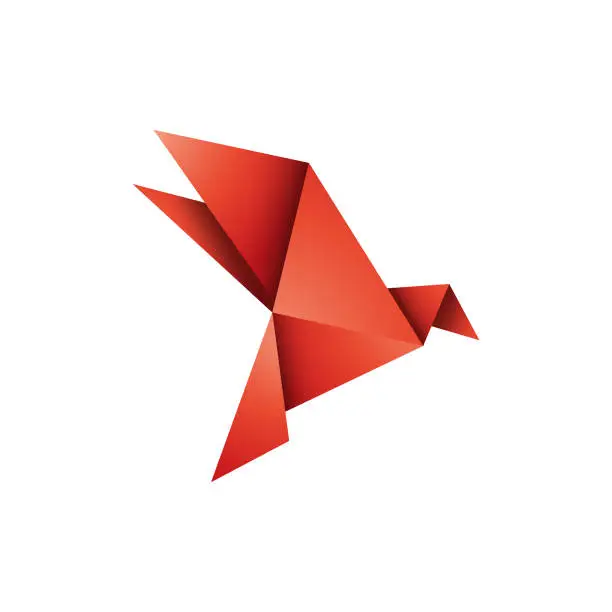 Vector illustration of Origami bird design