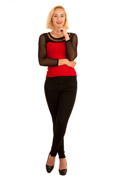 istock attractive beautiful blode woman pose in studio isolated over white 1128397508