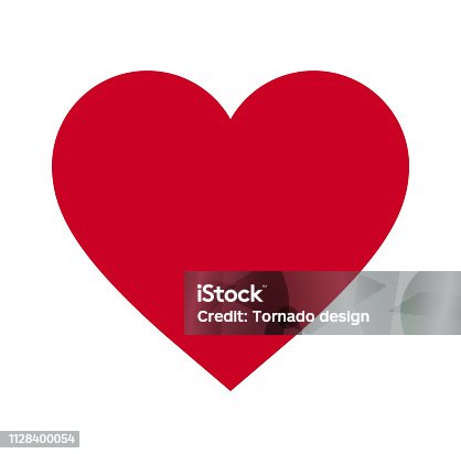 istock Heart, Symbol of Love and Valentine's Day. Flat Red Icon Isolated on White Background. Vector illustration. - Vector 1128400054