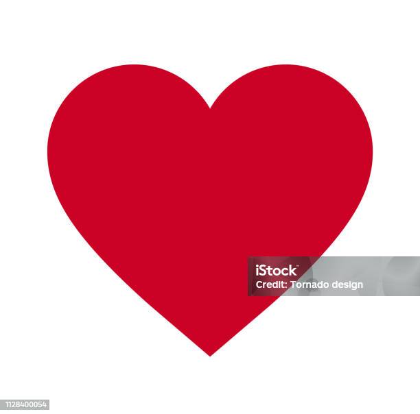 Heart Symbol Of Love And Valentines Day Flat Red Icon Isolated On White Background Vector Illustration Vector Stock Illustration - Download Image Now