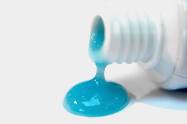 istock Abstract high key image of dental tooth paste 1128403077