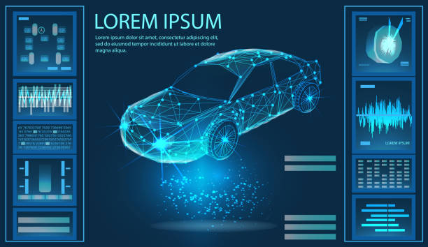 istock Car service in the style of HUD 1128403817