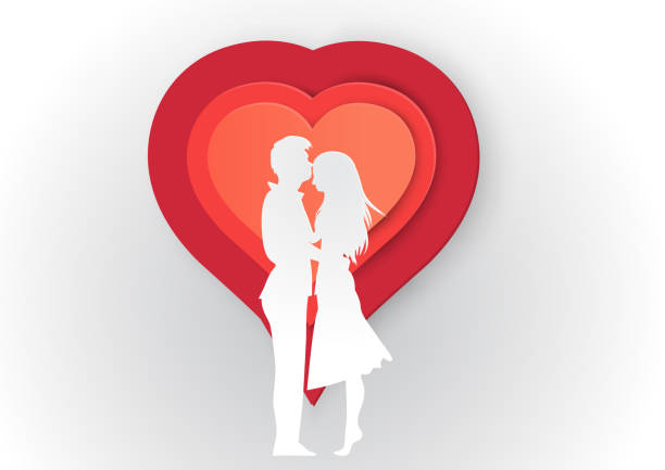 istock Happy Valentines Day illustration. Romantic  on real heart background. illustration 1128410091