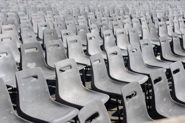 istock Chairs of an open air event 1128415881