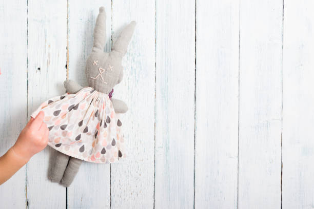 istock Baby hand touch toy rabbit doll 1128429204