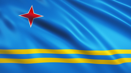 3d Render Aruba Flag (close-up)