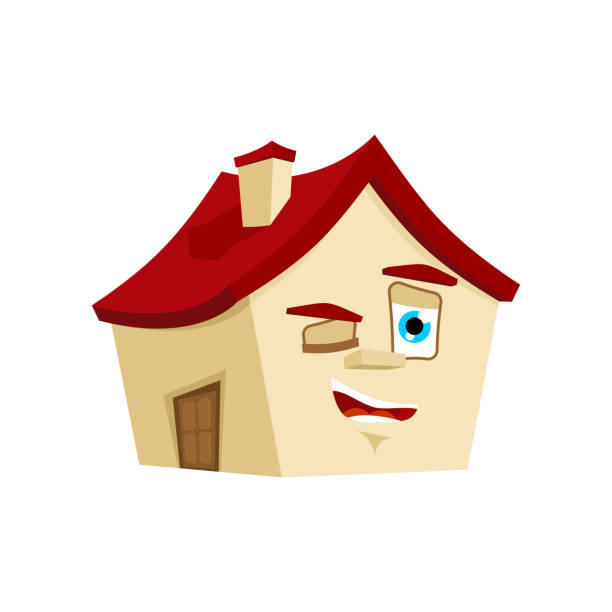 House Winks Isolated Happy Home Cartoon Style Good Building Vector Stock  Illustration - Download Image Now - iStock