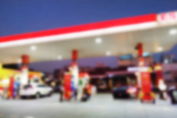 Abstract blur of gas station background