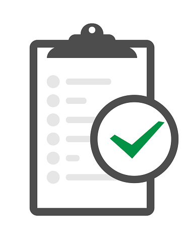 In compliance icon set that shows a company passed inspection Clipboard verification vector icon isolated on transparent background, Clipboard verification logo concept