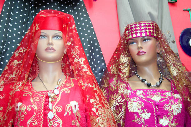 mannequin in traditional clothes, scarf