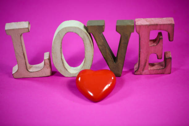 Love, written, text on pink background, valentins day