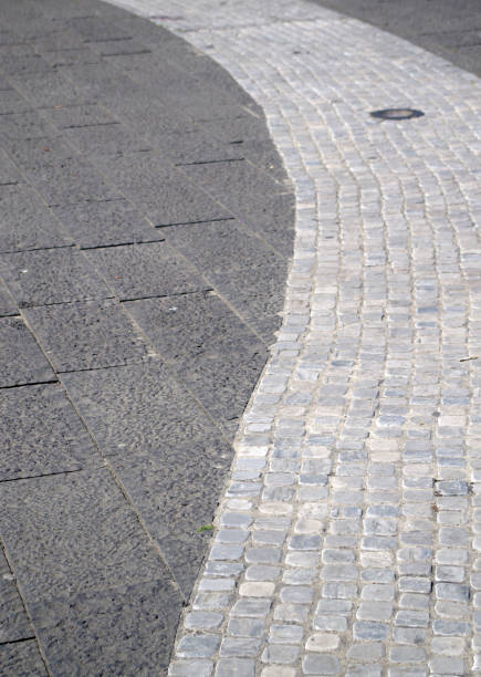 istock floor with large and small stone tiles that mark the path 1128440818
