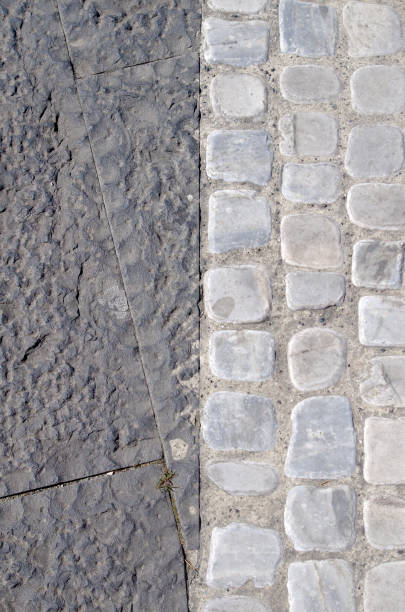 istock floor with large and small stone tiles that mark the path 1128440894