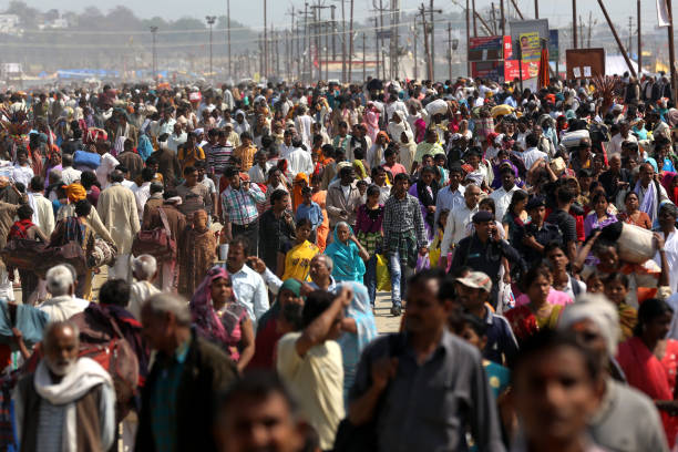 February 25, 2013. Allahabad, India.The Kumbh Mela Festival is held in another city every 3 years. Millions of pilgrims attend the festival, which is held every 3 years and lasts more than a month.
