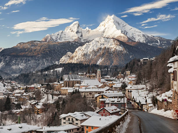 istock Winter panorama of Berchtesgaden old town, Germany 1128443088