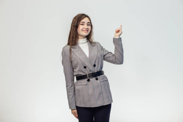 istock A beautiful girl on a white background is isolated 1128445566