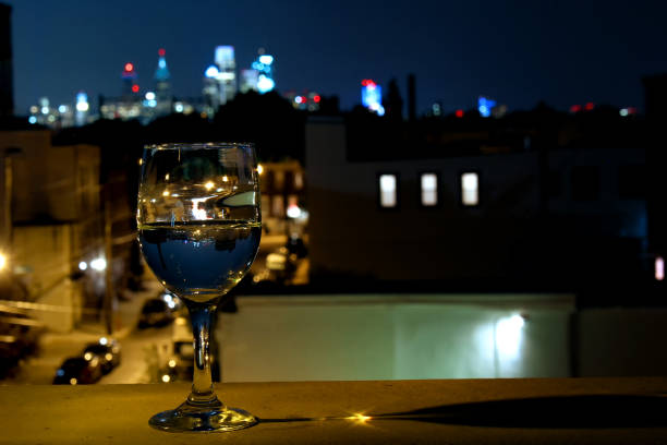 istock Wine Glass with Philadelphia Skyline 1128449673