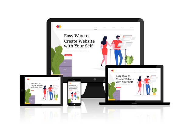 web-design-konzept - responsives webdesign stock-grafiken, -clipart, -cartoons und -symbole