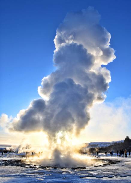 istock strokkur geysir at the sunset 1128453187