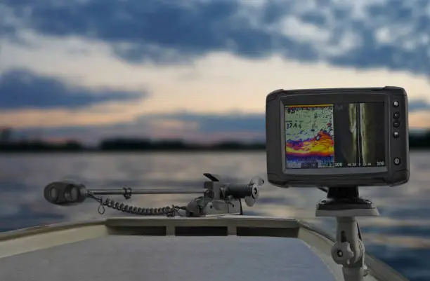 Photo of Fishing boat with fish finder, echolot, sonar and structure scaner aboard