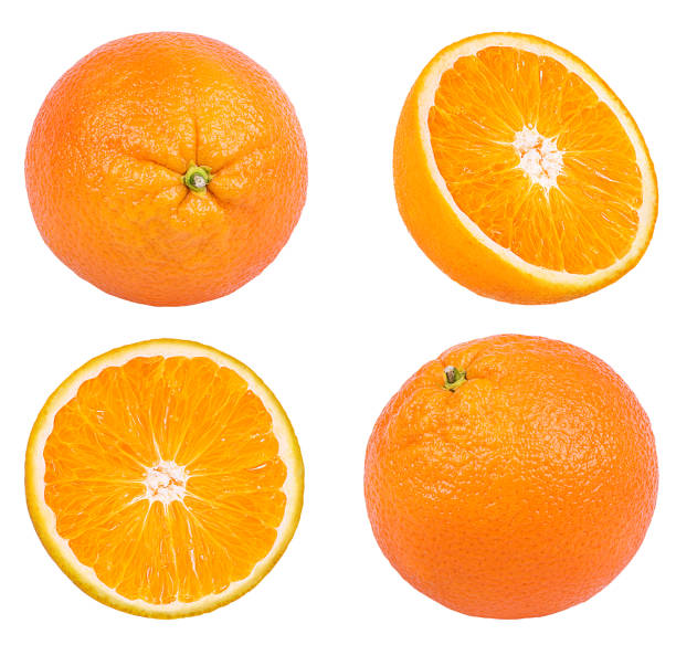 istock Orange slices isolated on white background with clipping path 1128464098