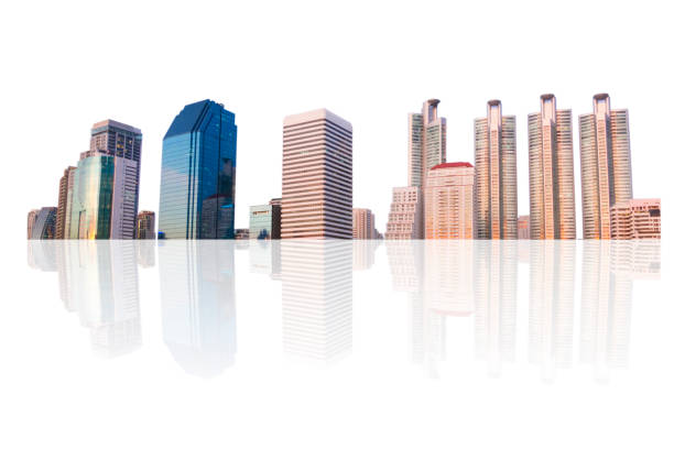 istock building in panoramic view, cityscape in bangkok isolated on white background 1128466623