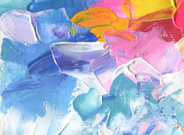 istock Abstract acrylic and watercolor painting. Canvas texture background. 1128470114