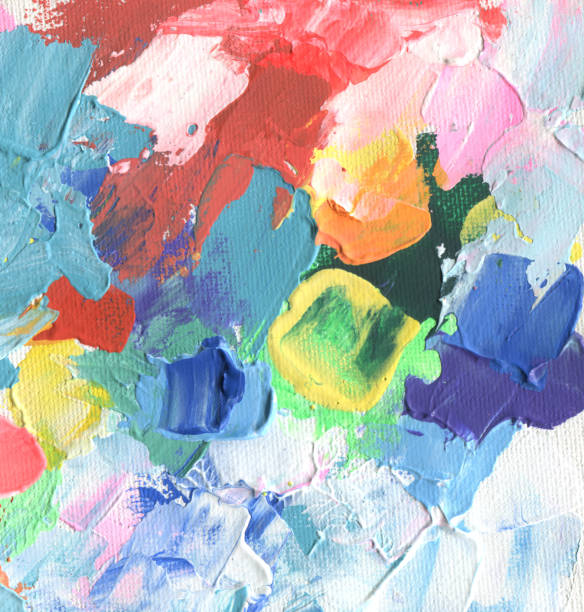 istock Abstract acrylic and watercolor painting. Canvas texture background. 1128470166