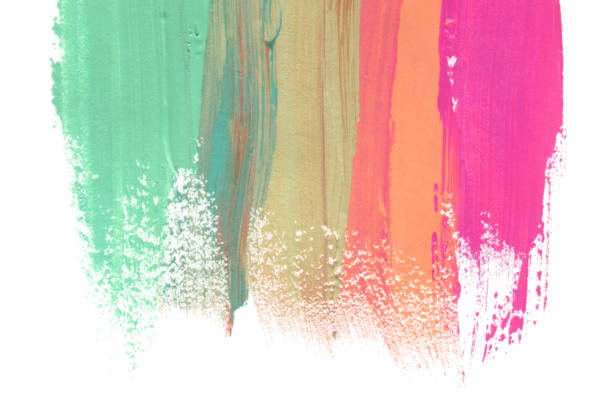 istock Abstract watercolor brush strokes painted background. Texture paper. Isolated on white. 1128470465