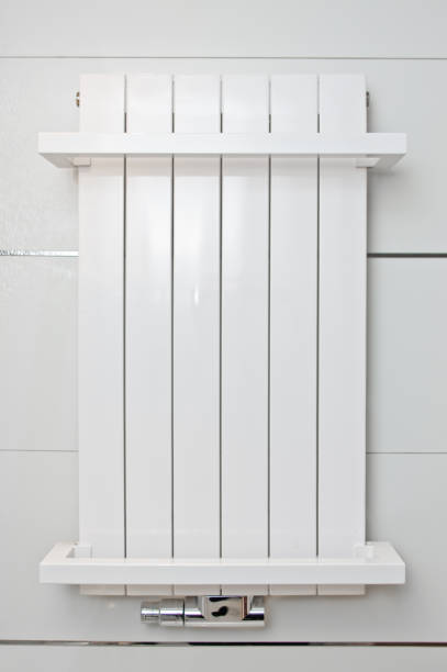 istock Modern white radiator in bathroom 1128471315