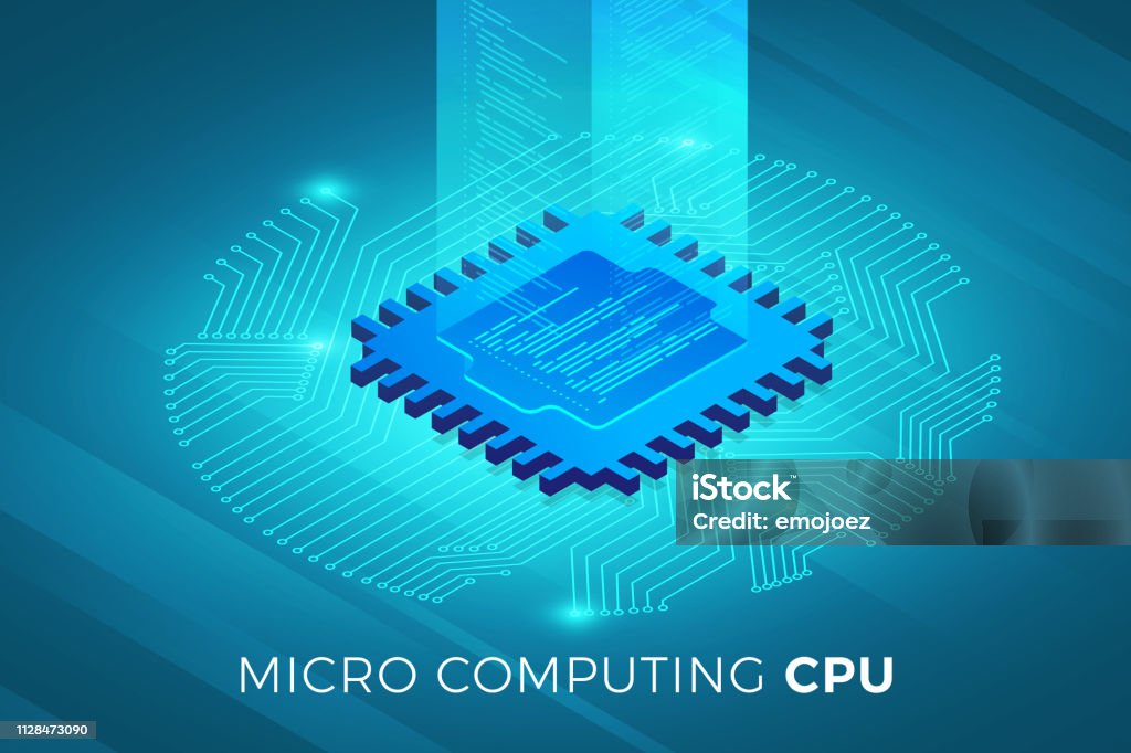 Cpu Processor Computing Stock Illustration - Download Image Now - Brain ...