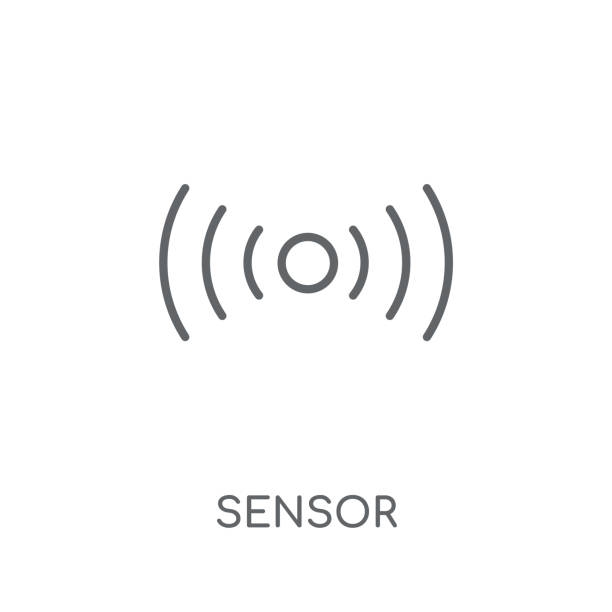 illustrazioni stock, clip art, cartoni animati e icone di tendenza di icona lineare del sensore. profilo moderno concetto di logo sensor su sfondo bianco della collezione smarthome - motion sensor