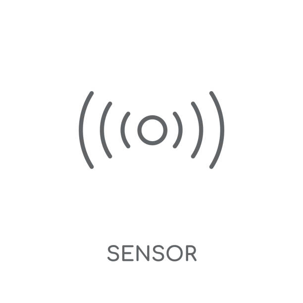 ilustrações, clipart, desenhos animados e ícones de ícone de sensor linear. conceito de logotipo moderno contorno sensor no fundo branco da coleção smarthome - sensor