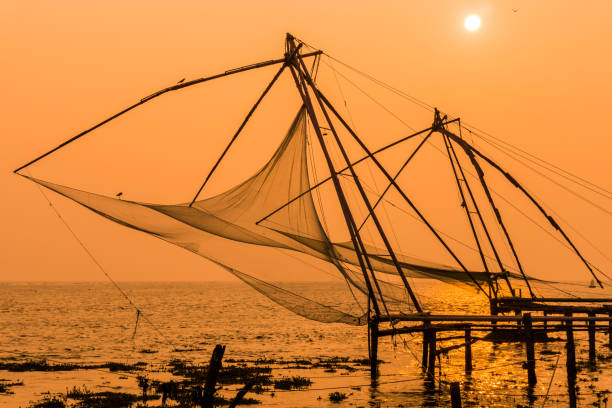 istock Chinese fishing nets in Kochi 1128489119