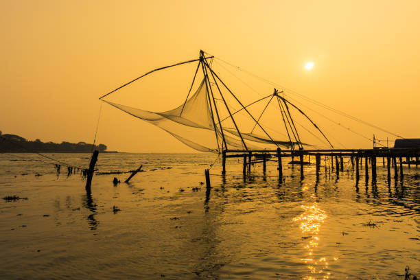 istock Chinese fishing nets in Kochi 1128489138