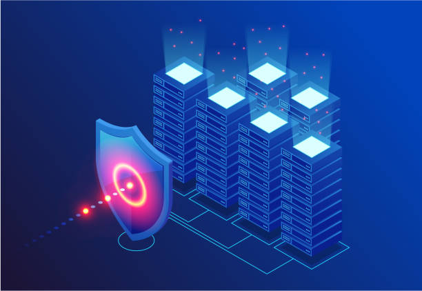 ilustrações de stock, clip art, desenhos animados e ícones de isometric protection network security and safe your data concept. web page design templates cybersecurity. digital crime by an anonymous hacker. vector illustration - personal data