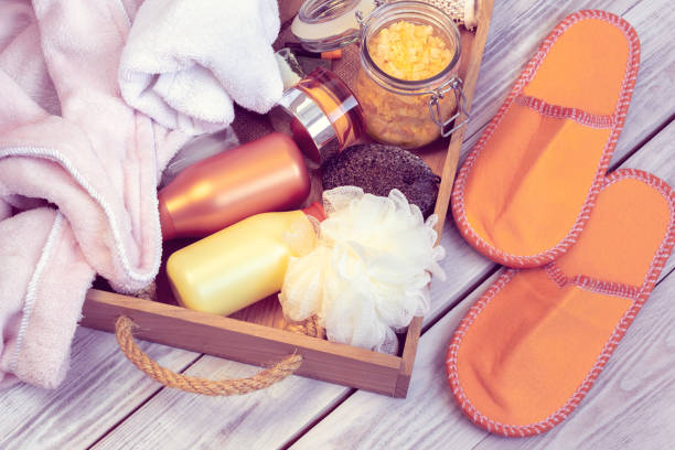 istock set of bathhouse accessories for SPA 1128490704